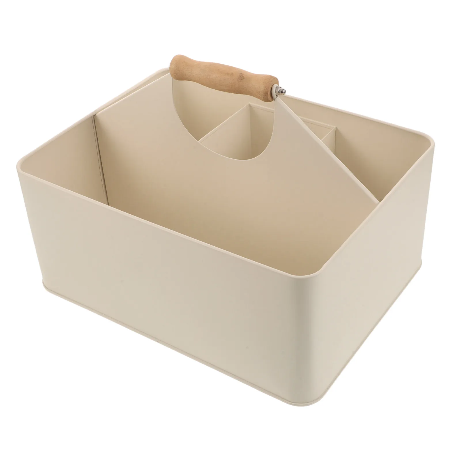 4-Compartment Metal Garden Tool Organizer with Handle Seed Sorting Box for Garden Yard Planting Supplies Storage