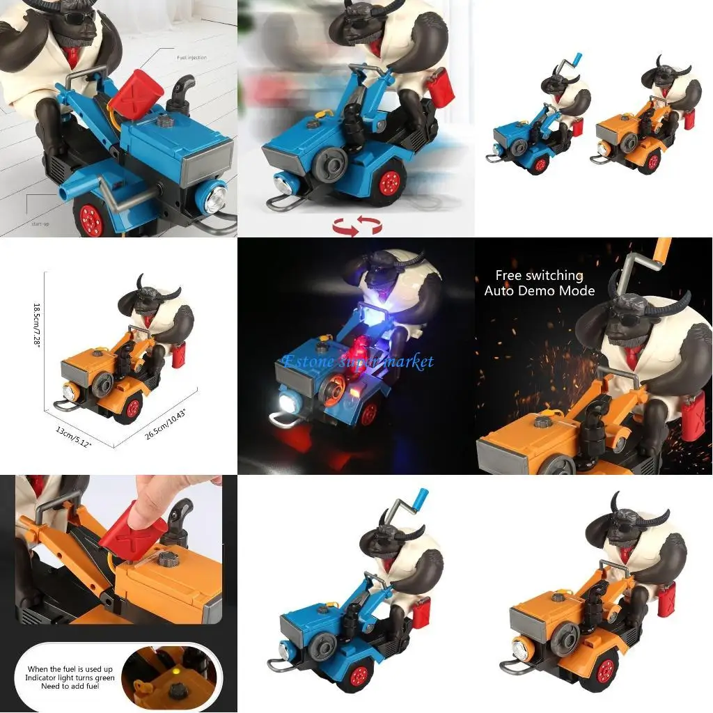 

090B Kids Tractor Toy Interactive Tractor Toy Rotating Tractor Toy Drive Tractor Toy Light Sound Toy Car Dancing Toy