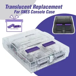 Bitfunx-carcasa de plástico de repuesto para consola de videojuegos, carcasa translúcida para SNES (SNS-001), modelo de América del Norte, Retro