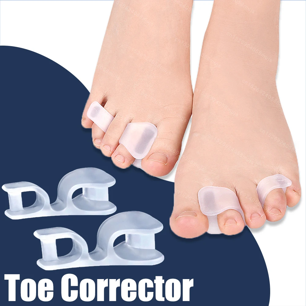 2Pair Silicone Gel Thumb Corrector Bunion Foot Toe Hallux Valgus Protector Separator Finger Straightener Adjuster Foot Care Tool