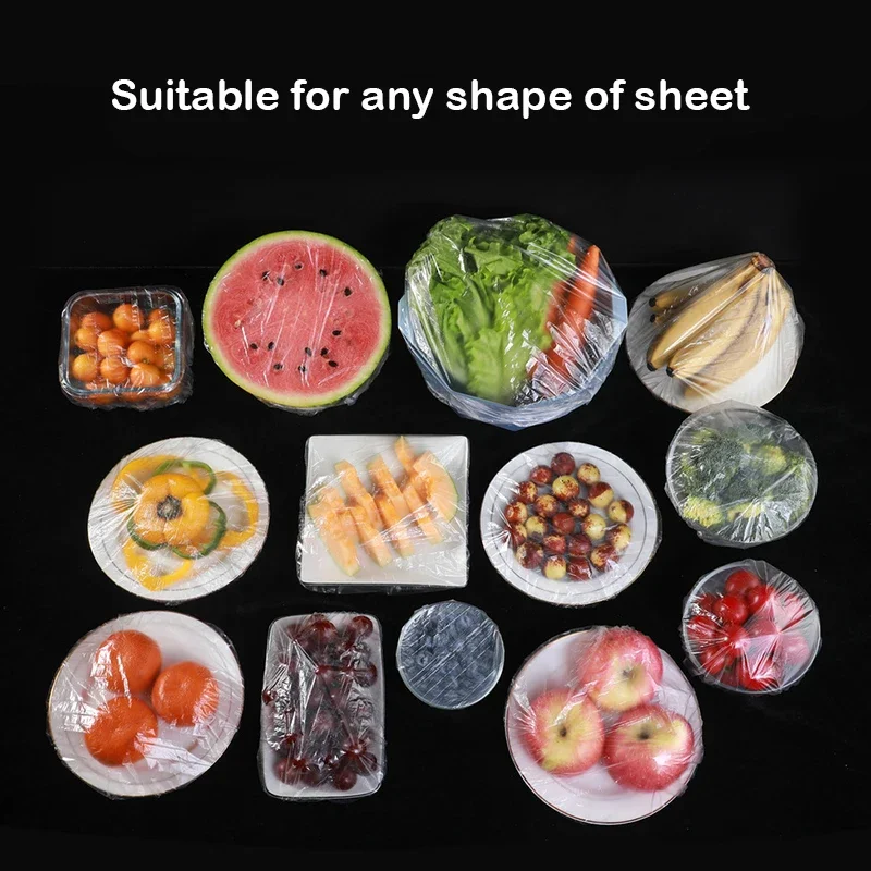 100pcs Disposable Plastic Food Covers 5