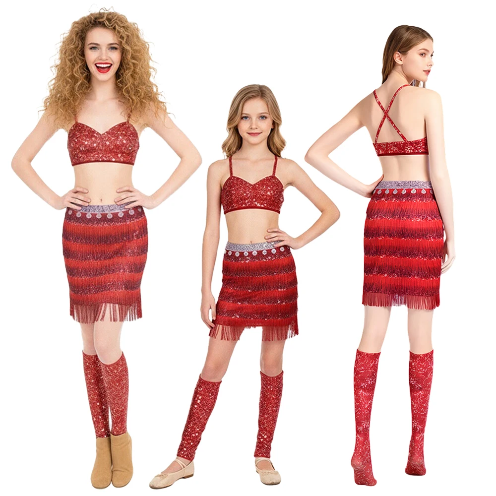 غزال تأثيري أحدث شخصية الفيلم زي الحيوان مثير الأحمر 3 قطعة دعوى مع Strappy تنورة صغيرة وجوارب ملابس عيد الميلاد #1