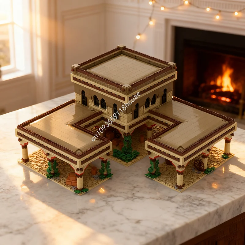 

5058 шт. MOC Age Empires Town Center, средняя игровая модель, строительные игрушки, блоки, сделай сам, рождественские подарки, креативный кирпич, детский день рождения