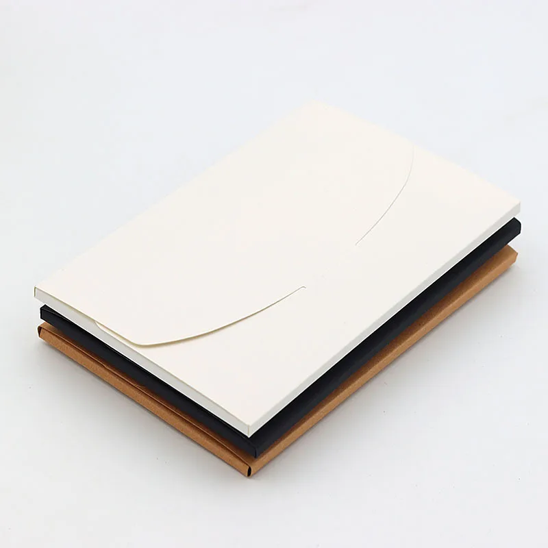 30pcs Vintage Kraft Envelope With Window Black Postcard Cover Photo Blank Packaging Box