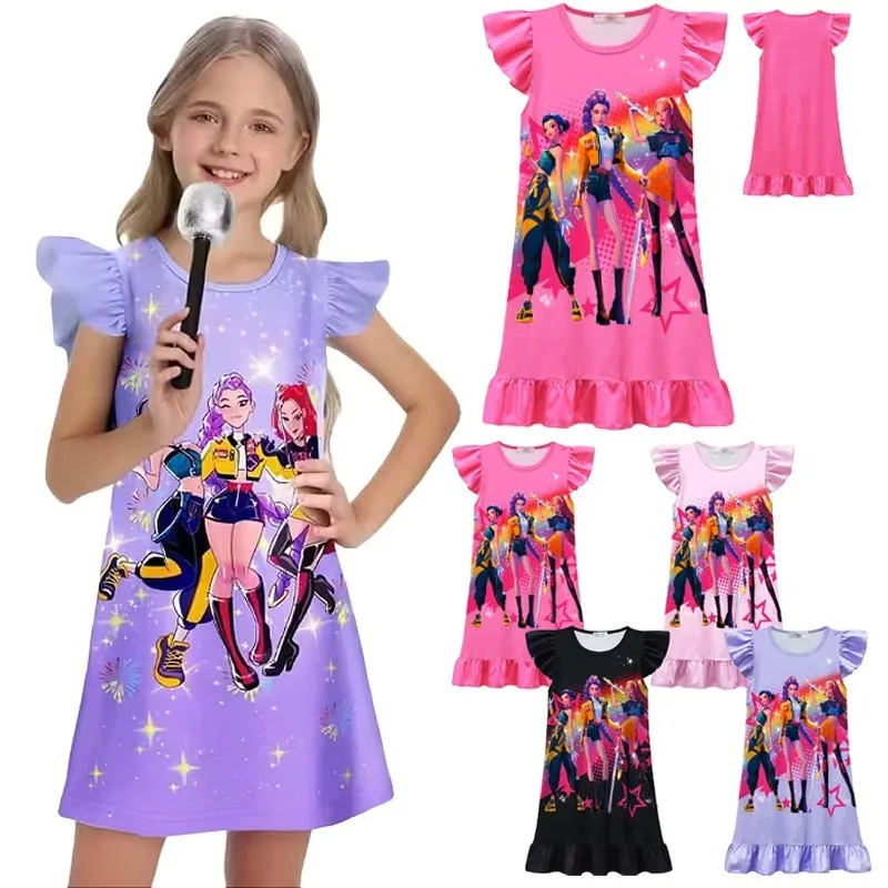 فستان Kpop Demon Hunters التنكري للأطفال - نمط Huntrix Rumi Mira Zoey، للفتيات الصغيرات، مثالي للكرنفال والحفلات #3