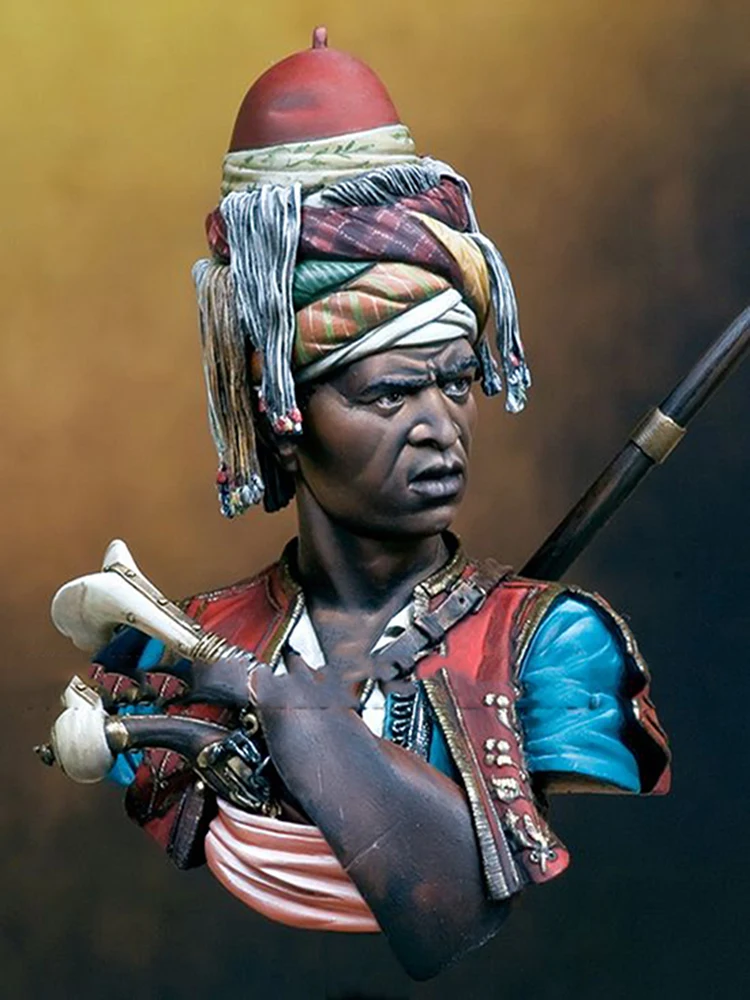 

Unassambled 1/10 ancient Hero with Hat BUST Historical Resin kit miniature model Unpainted