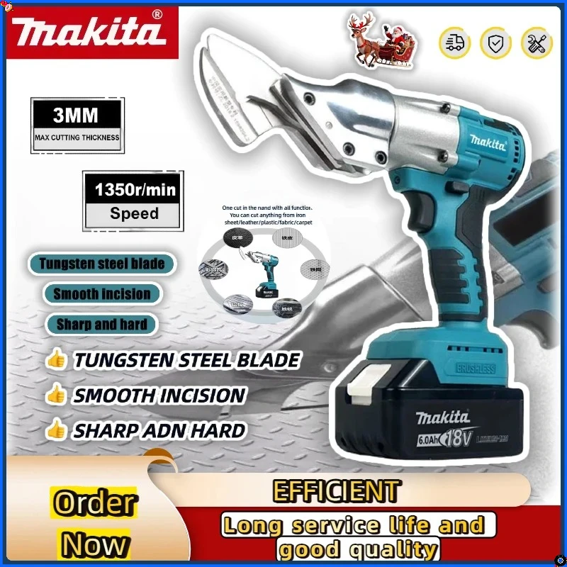 Makita Cordless Electric  Iron Scissors Machine Brushless Rechargeable Professional Metal Cutting Tool Sheet Shear Cutter Tools