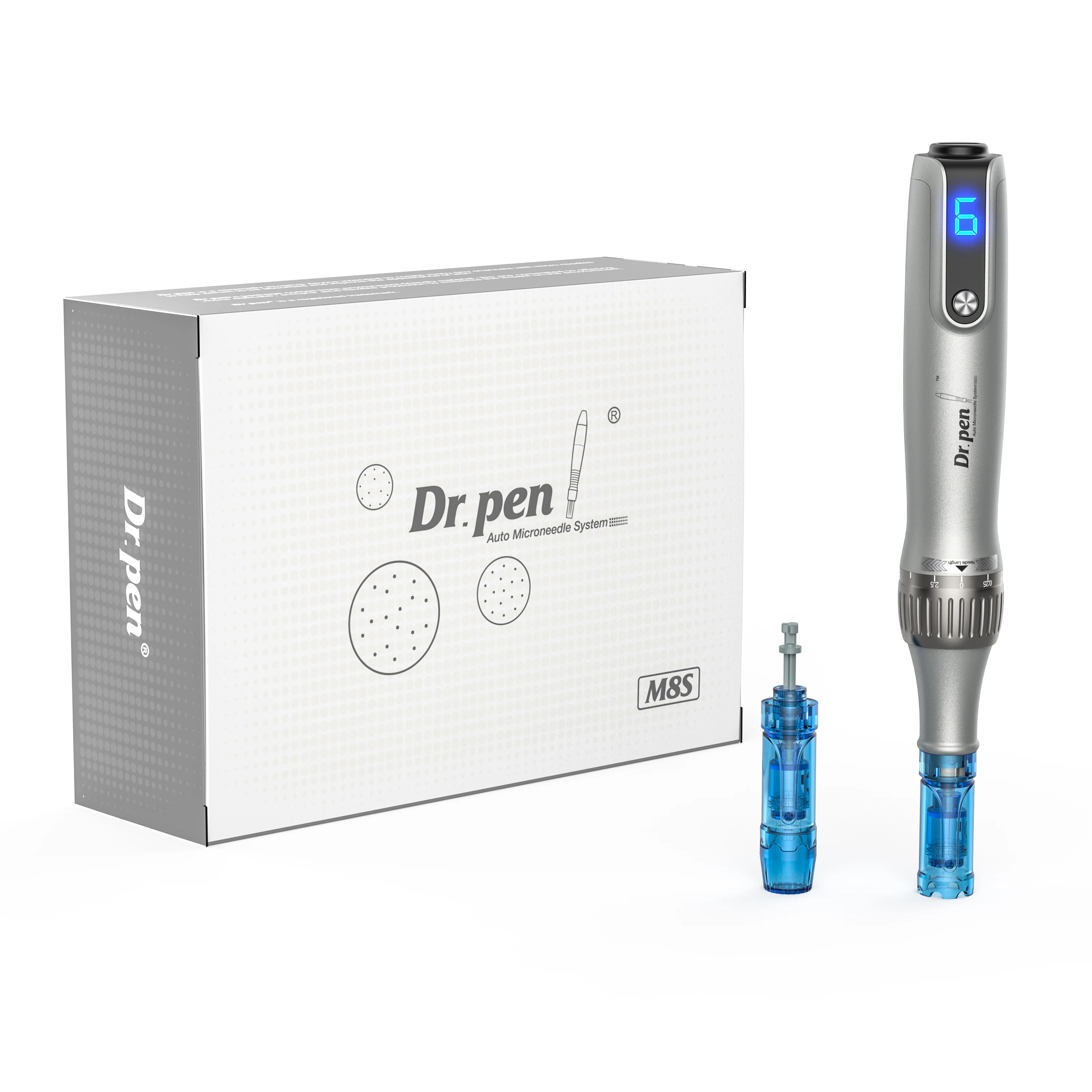 dr-pen-ultima-m8s-con-25-aghi-per-microneedling-penna-dermica-wireless-macchina-di-bellezza-lunghezza-ago-025-mm
