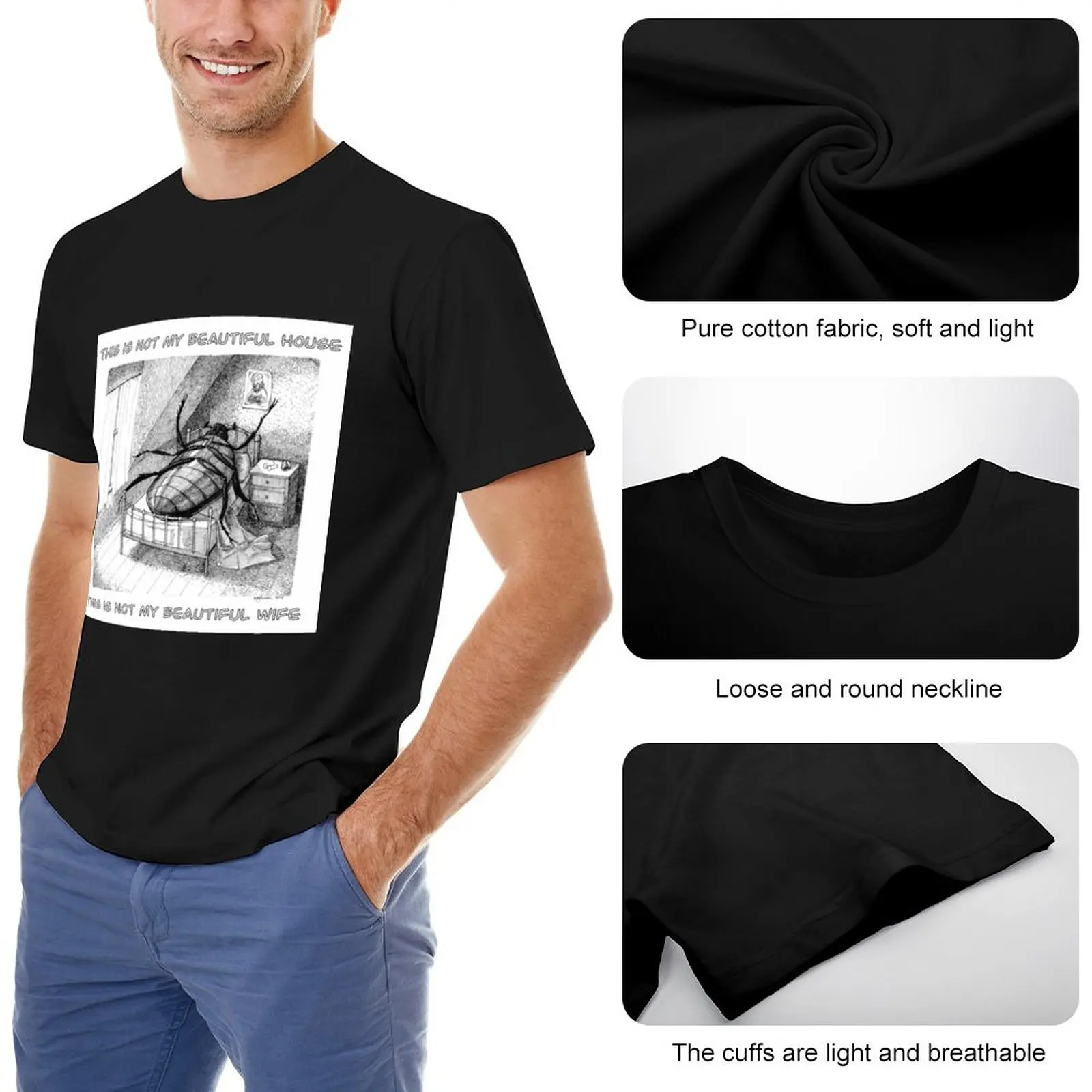 Kafka’s Metamorphosis Alking Heads Meme T Shirts for Men Women Pure Cotton Vintage T-Shirt Crewneck Tees Short Sleeve Top Summer