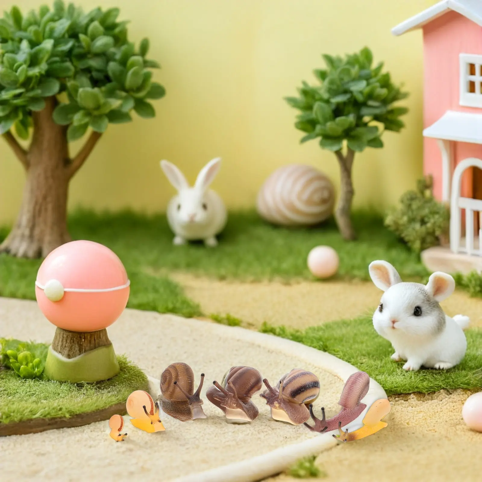 

Набор из 7 миниатюрных фигурок улиток для интерактивных игр и декора сада/бонсай, развивающие игрушки для детей