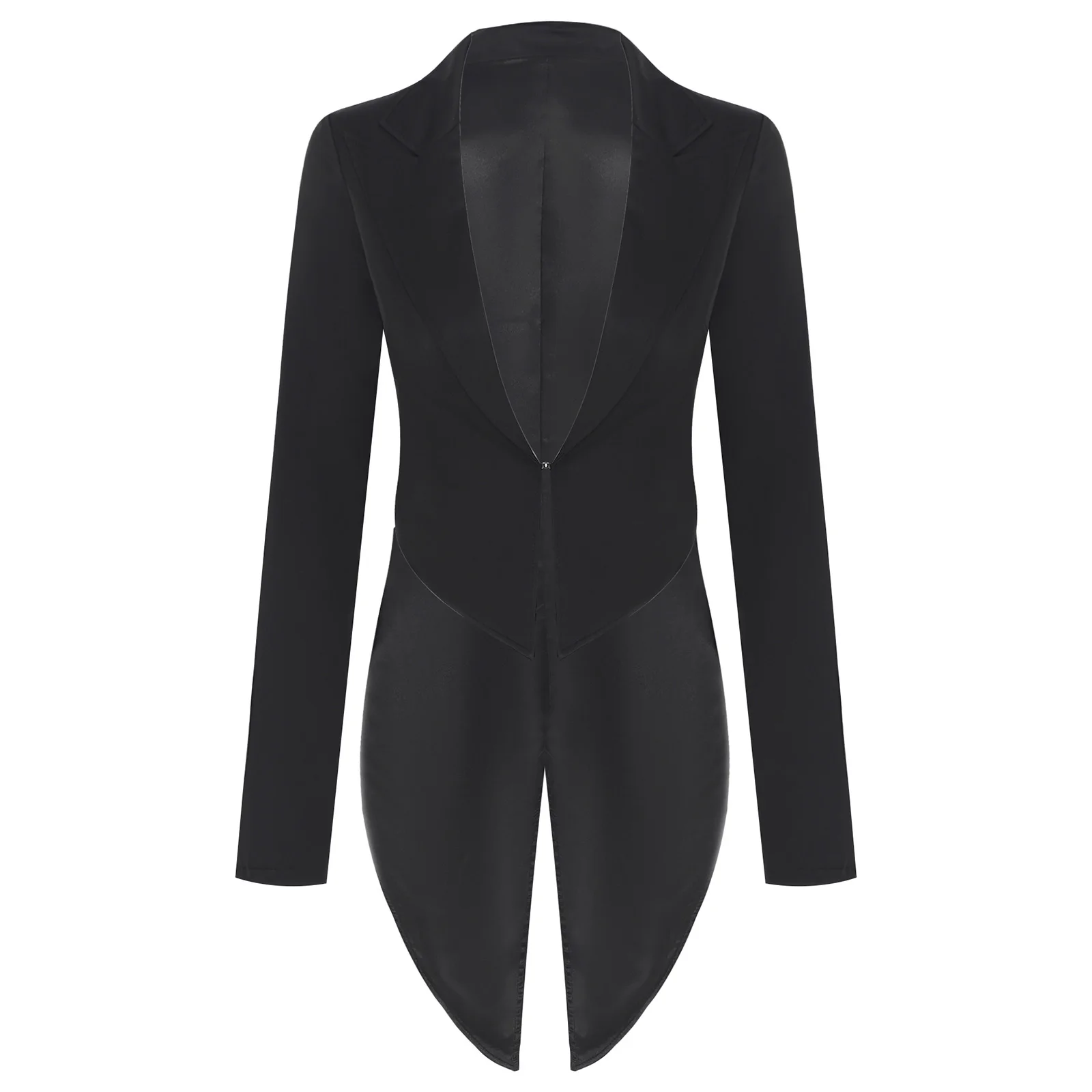 Womens Vintage Swallowtail Jacket Waitress Cosplay Costume Peaked Lapel V Neck Blazer Long Sleeve Tuxedo Coat for Cocktails view 3