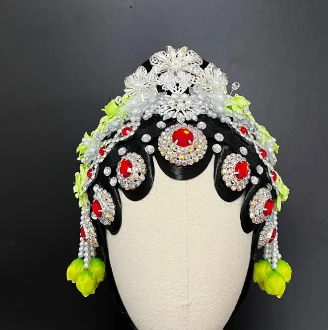 Traditional Chinese Beijing Opera Headwear Women Jewelry Huadan Hair Shiny