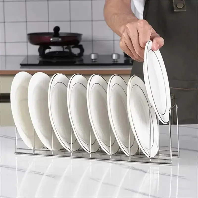 Kitchen Dish Rack Stainless Steel Cutlery Rack Family Cutlery Plate Pot Lid Storage Utensils Kitchen Accessories