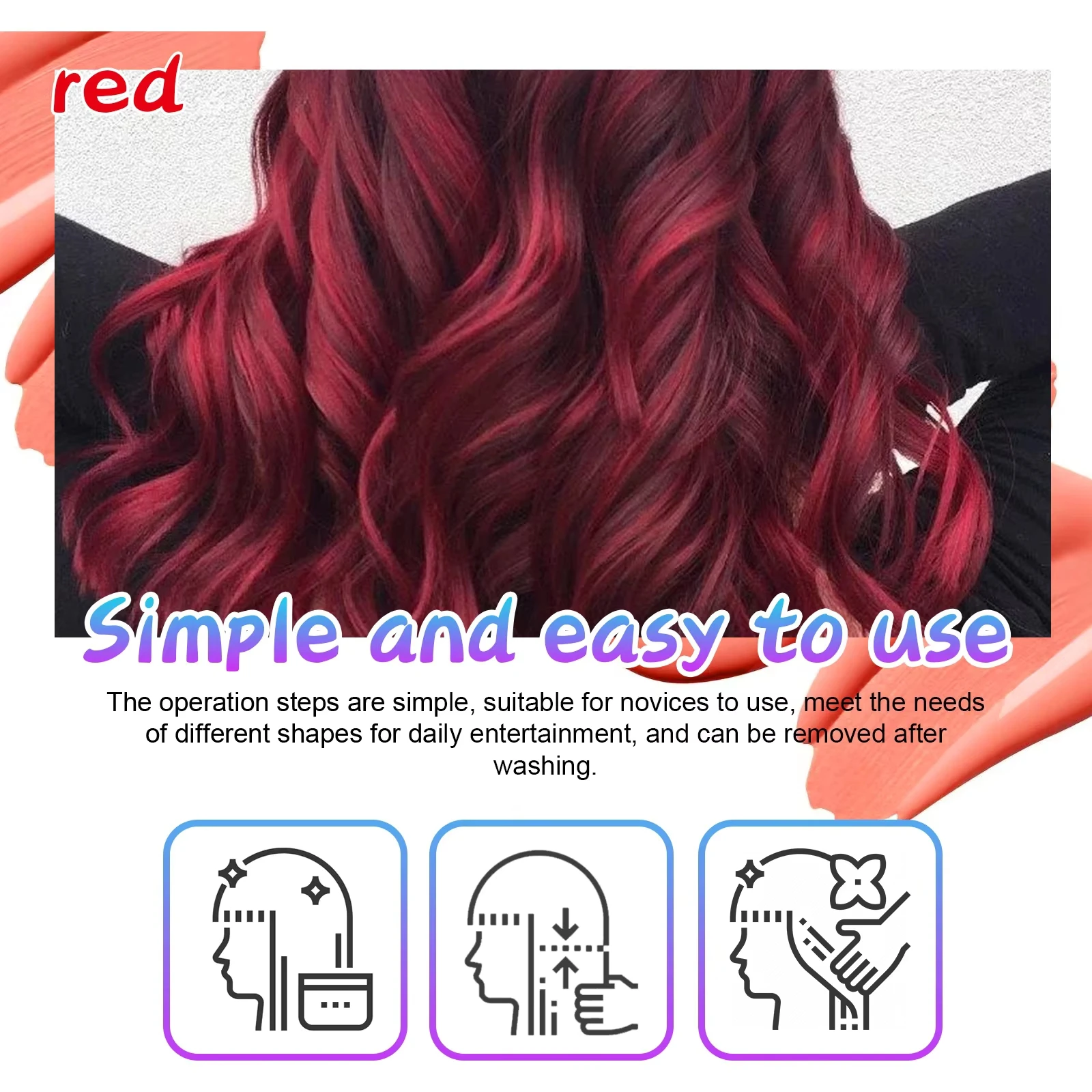 Temporary Hair Color Wax Coloring Styling Pomade Mild DIY White Covering Nourishing Hair Clay Strong Paste Gel Hair Dye Cream images - 6