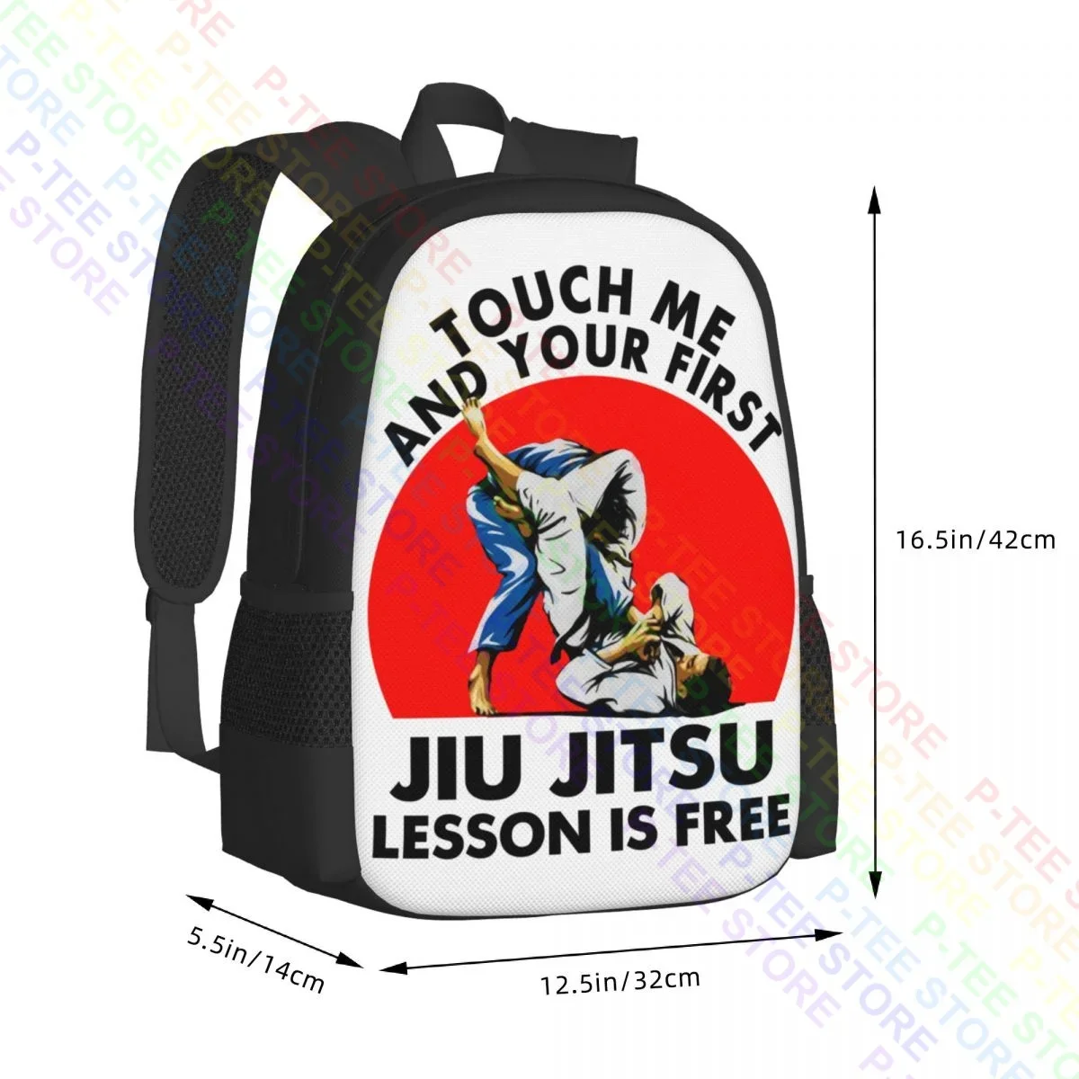 Touch Me And Your First Jiu Jitsu mochila lesson, gran capacidad, lindo personalizado