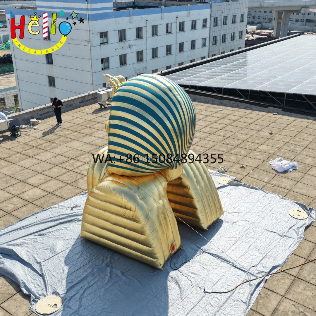 Golden Inflatable Pharaoh Tunnel Inflatable Egyptian Sphinx Cartoon Archway Tunnel
