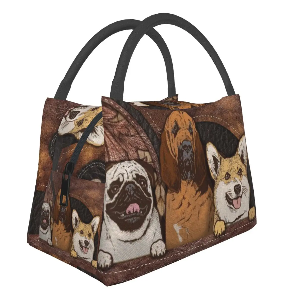 

Fashion Dogs Print Lunch Insulated Bag Thermal Breakfast Totes Women Portable Bag Picnic Travel Products Kids Luncheon Bags