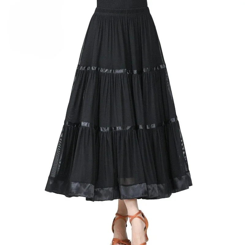 Sociale Dans, Mesh, Grote Rok, Square Dance, Half Body Rok, Performance Suit, Modern Dance Practice Pak Social Dance, Mesh