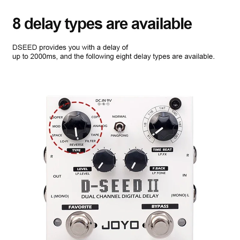 Stereo Delay With Double Pedals Effector 8 Step Delay Mode Guitar Effects Support Favorite Function Electric Guitar Effects