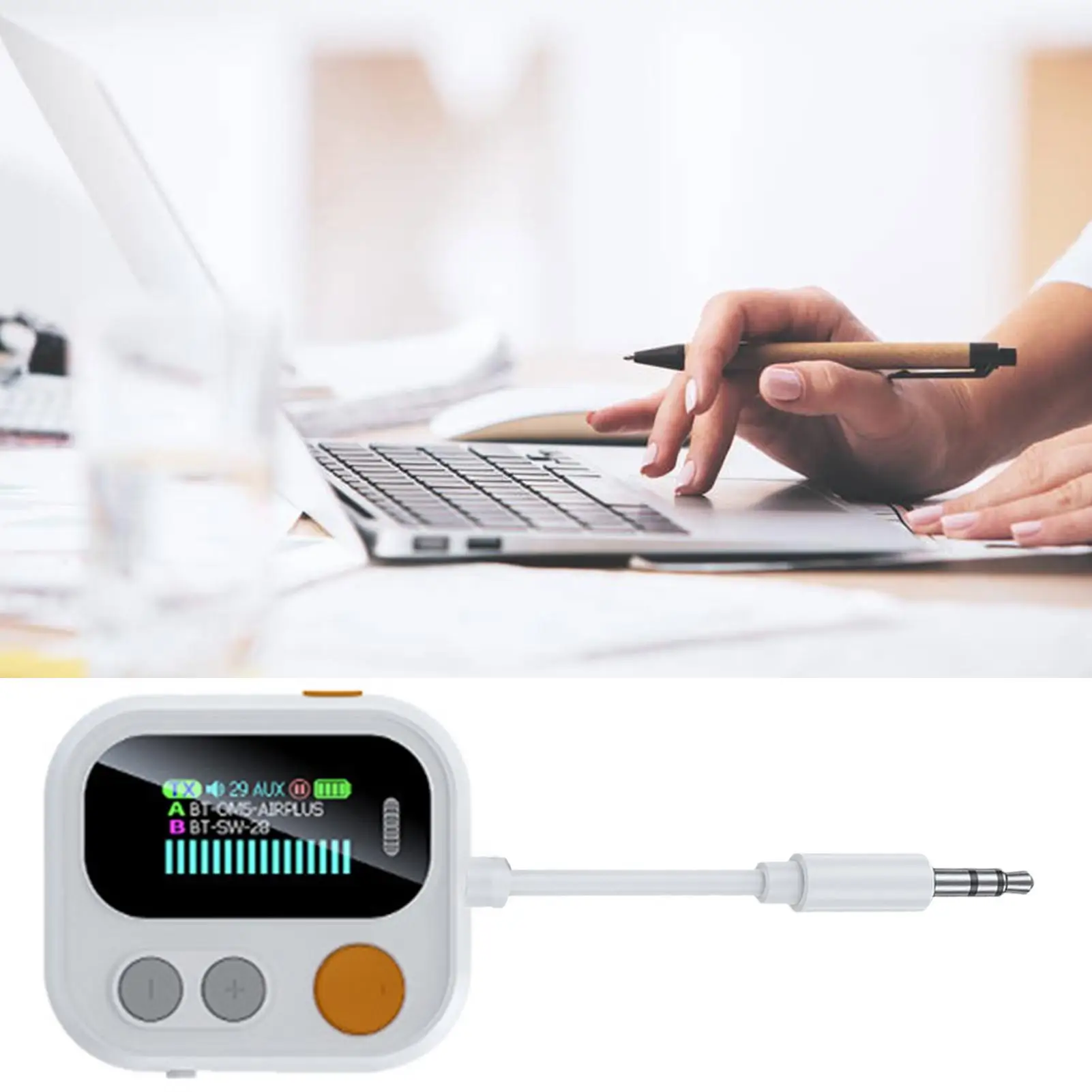 Wireless Transmitter Receiver For Car Wireless TV Adapter Audio Adapter With Color Display For Home Stereo Users Travelers Cars