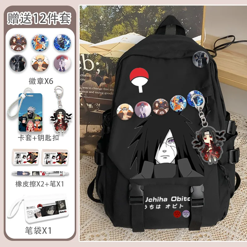 Naruto New Cartoon Student Schoolbag Large Capacity Casual and Lightweight Stain Resistant Waterproof Cute Backpack