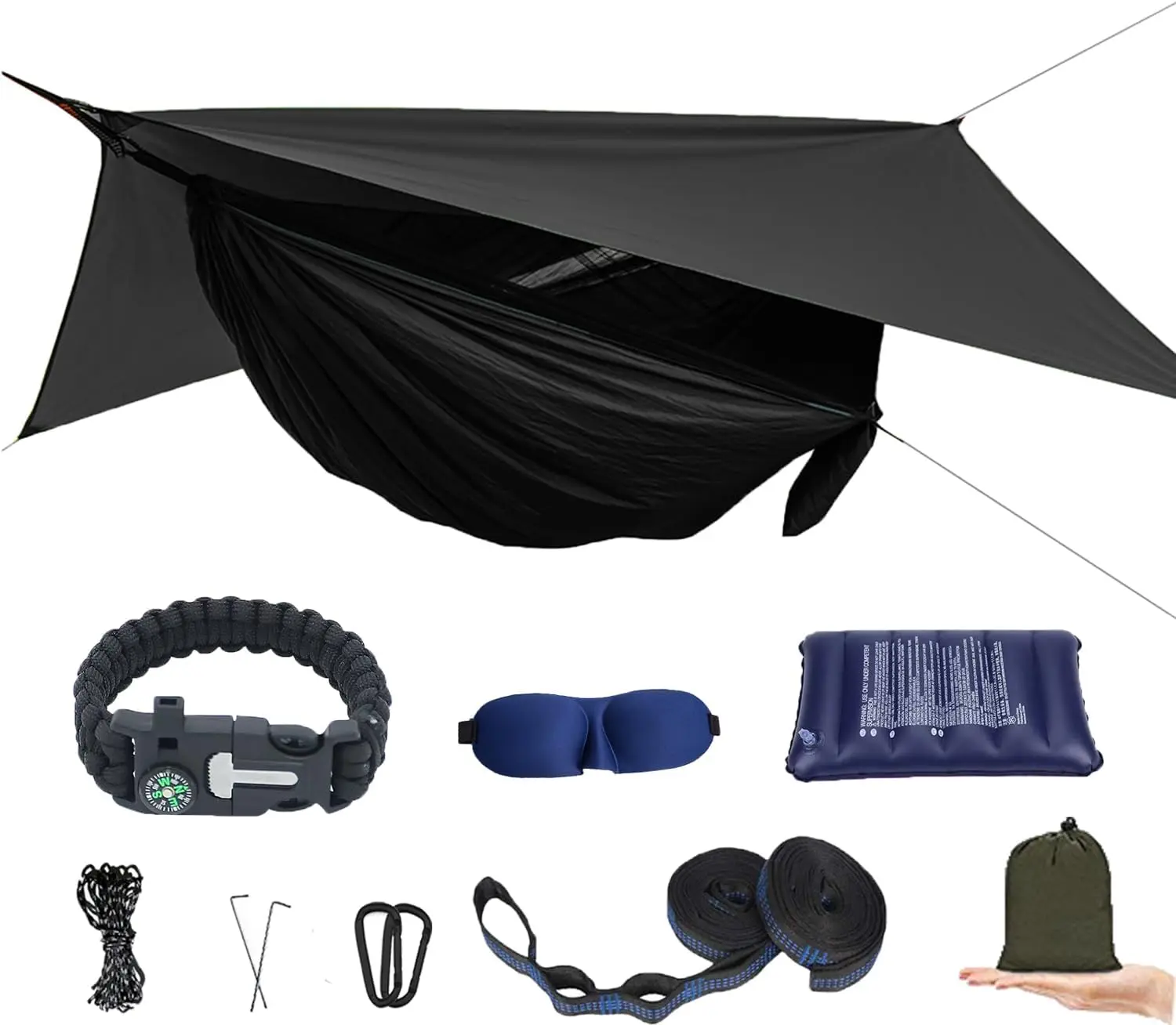 

Camping Hammo With Mosquito Net And Rain Fly - Travel Hammo Bug Net - Hammo Tent For Outdoor Hiking Backpacking Travel Camping