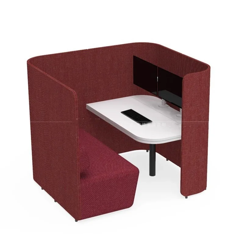 Rest Area Reception Negotiation Room Desk and Chairs Office Meeting Guests Leisure Enclosure Screen High Back Creative Card Seat