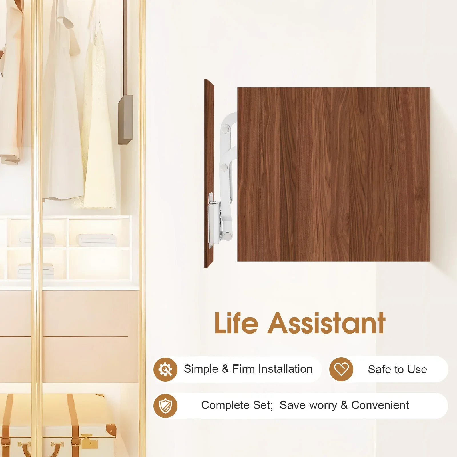 Cabinet Up Stay Door Lift Set Aluminum Alloy Gas Struts Pneumatic Bracket Cabinet Doors Support Frame