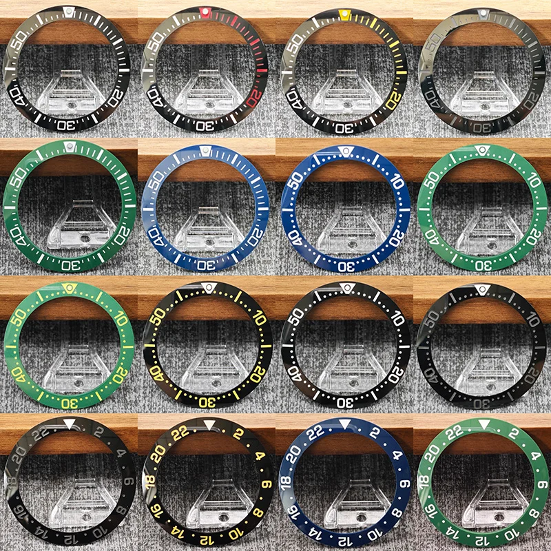 41MM Bezel Inserts Ceramics Sloping Watch Bezel Inserts Fits Samurai Series PROSPEX SRPB55K1 Watch Case Men's Diving Watch Parts