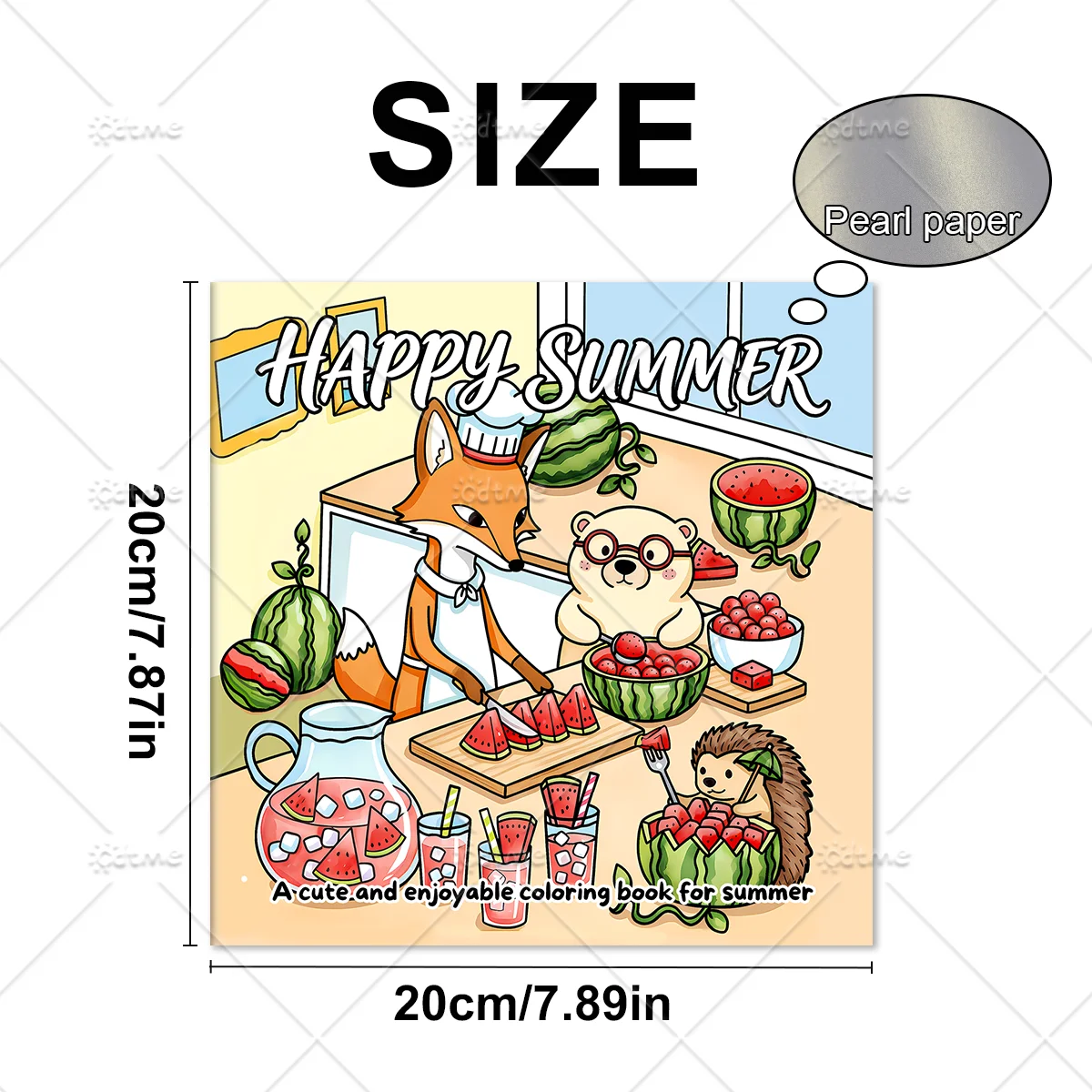 HAPPY SUMMER Bold-easy Patterns Coloring Book for Adults Cute Drawing Book Perfect Gift for Party and Birthday ﻿