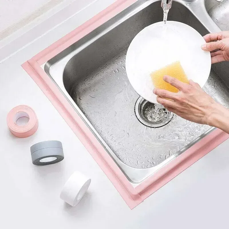 1 Roll of Kitchen Anti-mold and Waterproof Tape, Moisture-proof Kitchen and Bathroom Sink Gap, Beautiful Seam Toilet Sticker