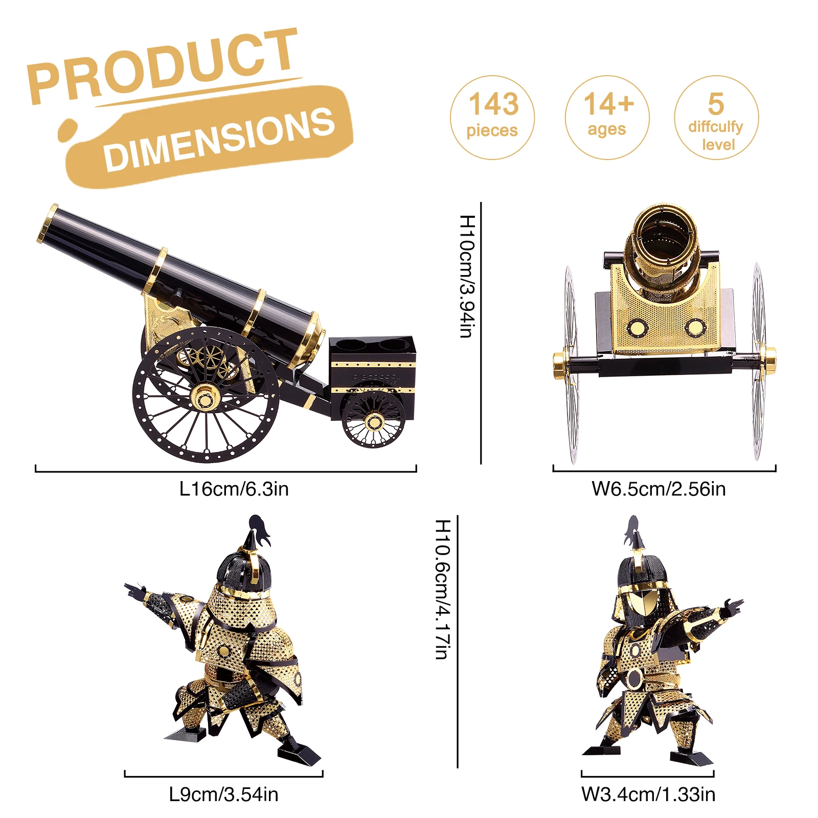 Piececool ชุดตัวต่อโมเดลชุดจิ๊กซอว์3D สไตล์ Artilleryman ชุดประกอบโมเดลจิ๊กซอว์โลหะสำหรับเป็นของขวัญสำหรับวัยรุ่นผู้ใหญ่