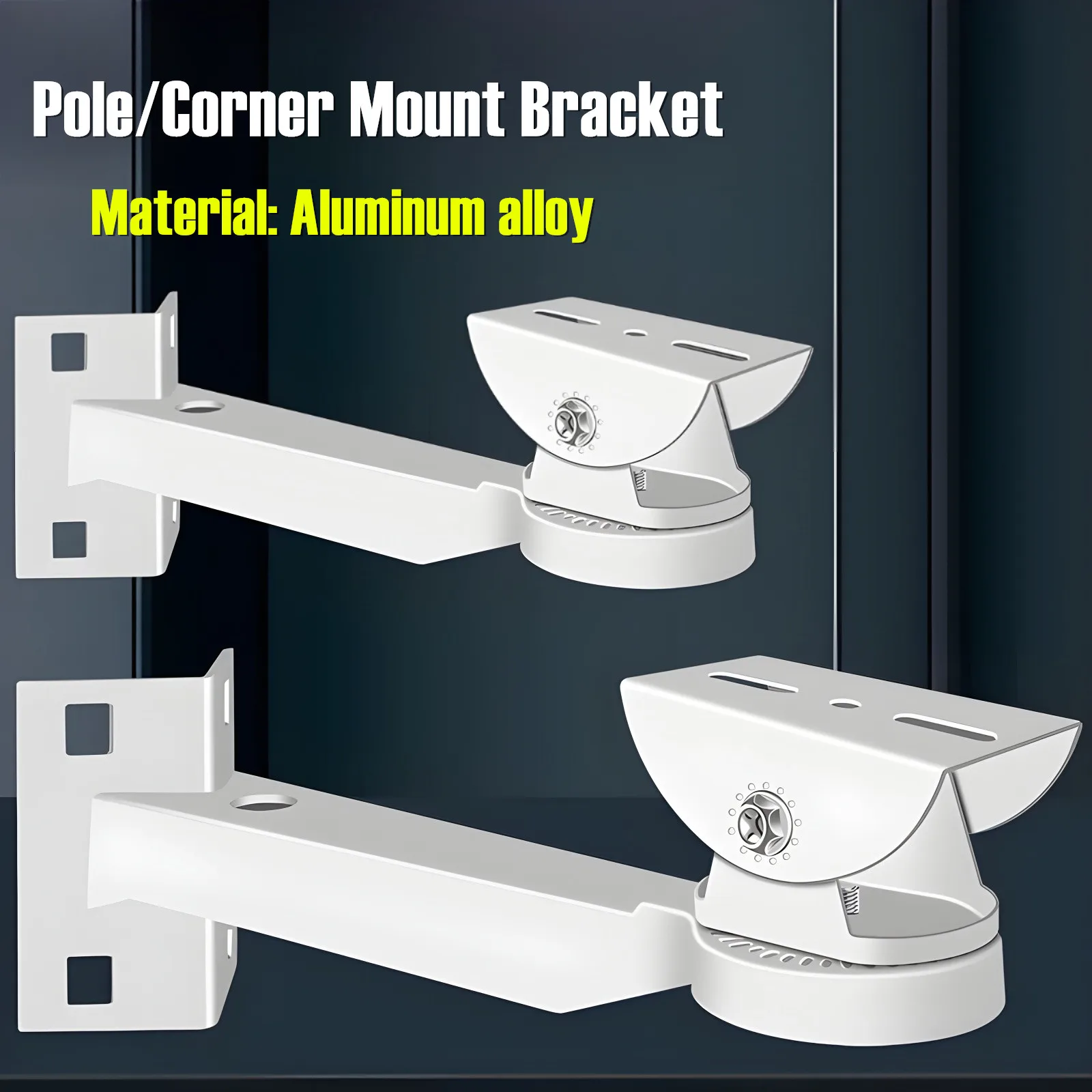 

Aluminum Alloy 90° Right Angle Surveillance Security CCTV Camera Wall Corner Mounting Bracket Vertical Pole Mount Camera Support