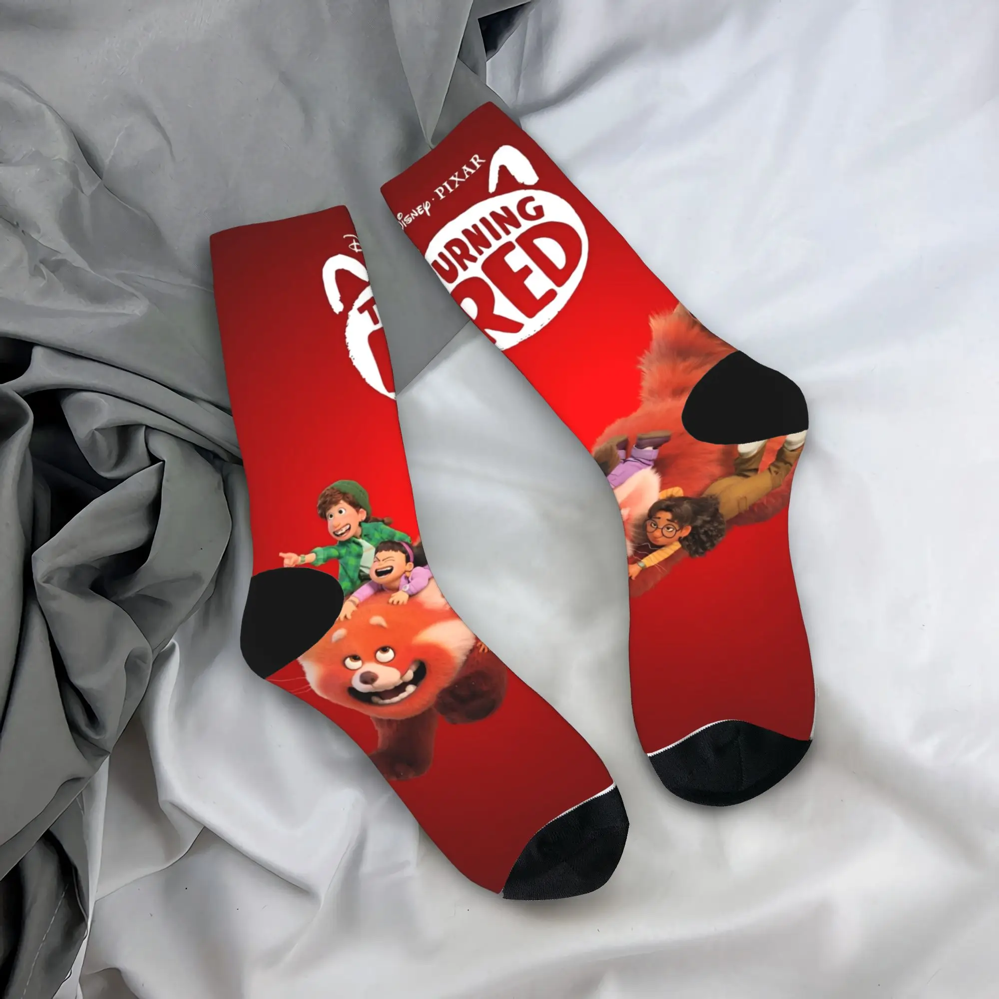 

Чулки с красным милым медведем, мужские носки унисекс, качественные носки для отдыха, осенние уличные нескользящие дизайнерские носки, подарок