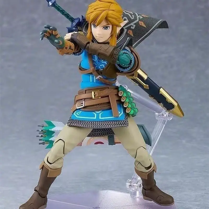Figma 626 Series Link Action Figure The Legend Of Zelda Tears Of The Kingdom Interchangeable Face Shield Sword Desktop Ornament view 6