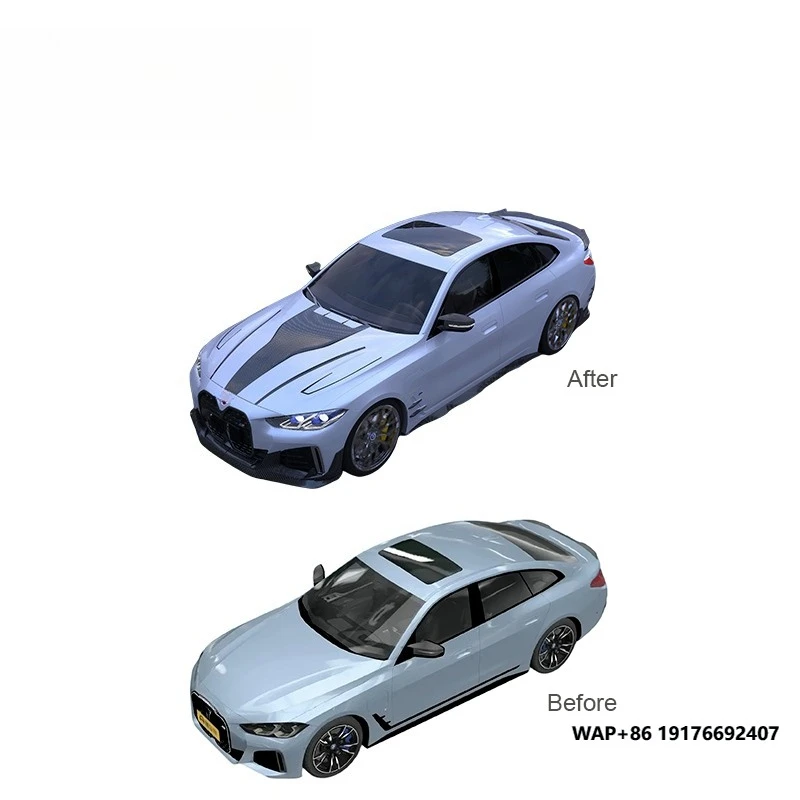 

Full Dry Carbon Fiber Car Parts Complete Kits Full Set Body Kits Front Lip Side Skirt Rear Spoiler Hood for I4