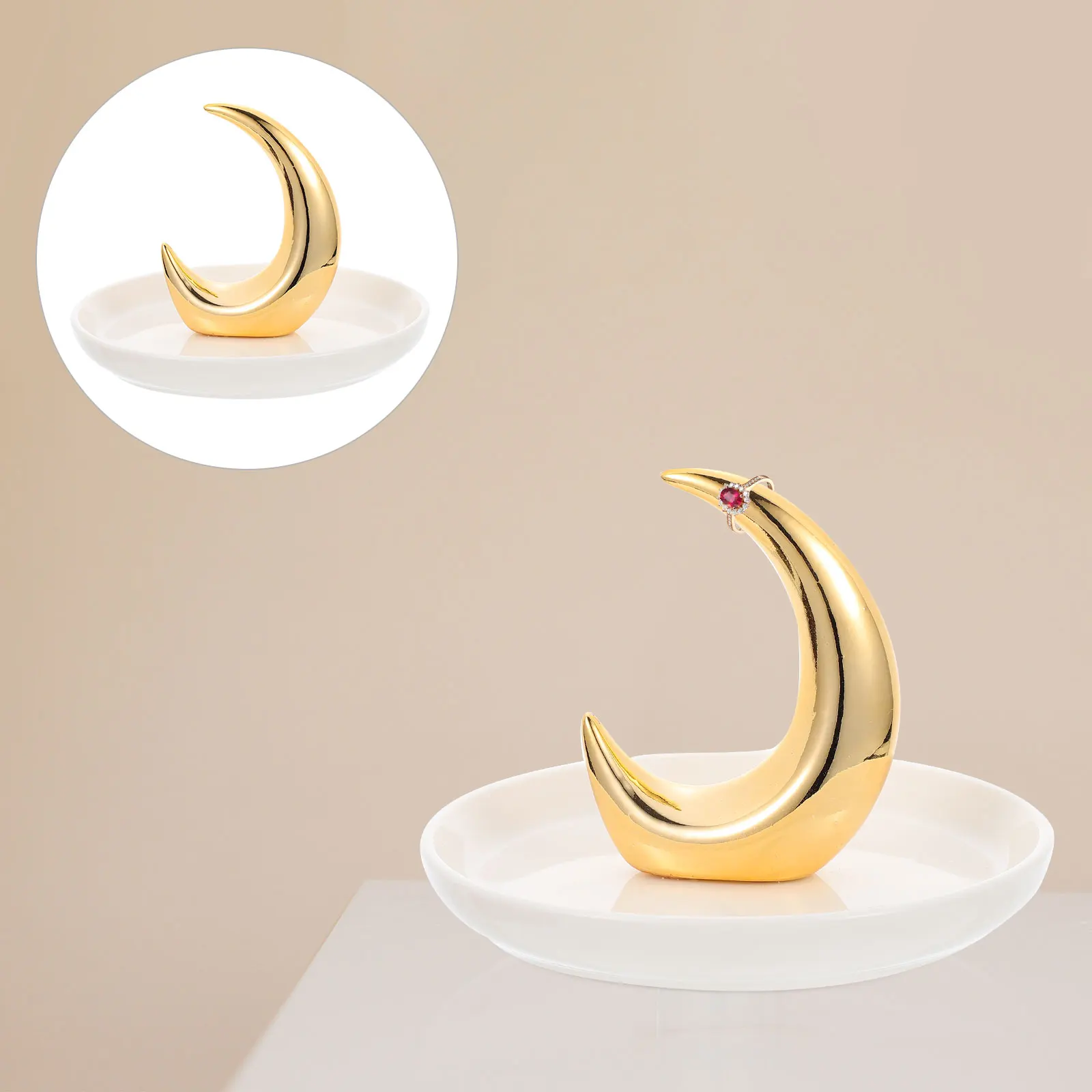 

Ceramic Jewelry Tray Earrings Storage ganizer Plate Holder Necklace Display Porcelain Dish Shape Multifunctional Accessories