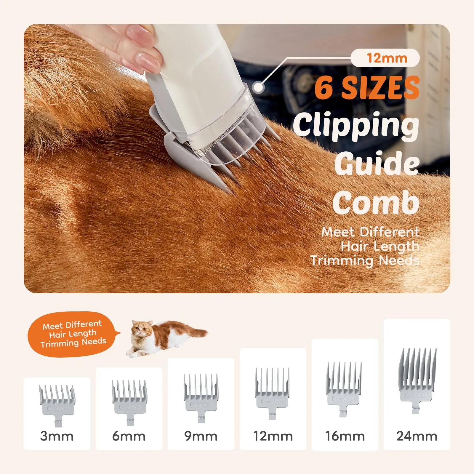 Professional Pet Grooming Vacuum Kit Cordless Low Noise Dog Clippers Quiet Electric Trimmer Shedding Brush Pet Hair Vacuum Cleaner 5 Tools for Cats Dogs Hair Removal Suction Machine view 4