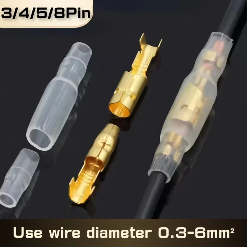 10/25 Sets 4.0 bullet Crimp terminal car electrical wire connector diameter 4mm Female + Male + Case Cold press terminal