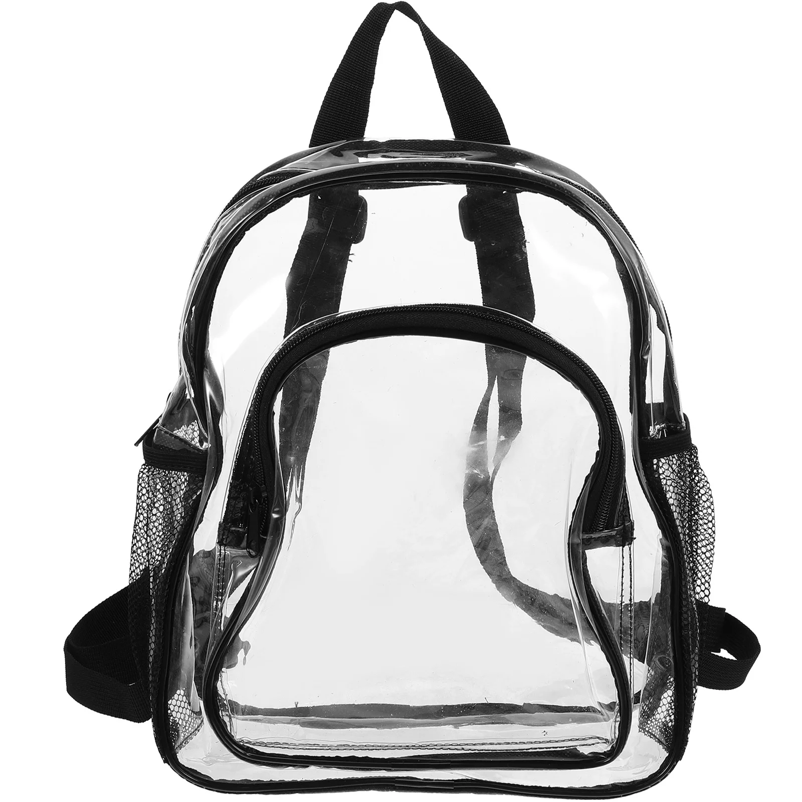 Stylish Transparent PVC Backpack Cute Clear Rucksack Adjustable Strap for Women Travel School Shopping Stadium Approved