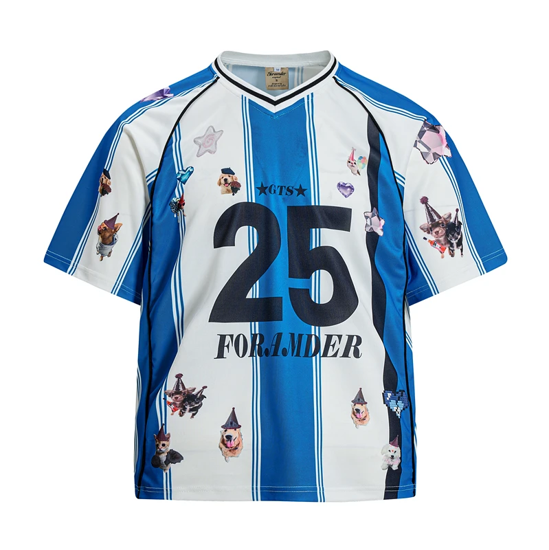 

Футболка GXFortune American Sle с цифровым принтом, V-образным вырезом и коротким рукавом, летняя, повседневная, спортивная, в стиле ретро, из полиэстера