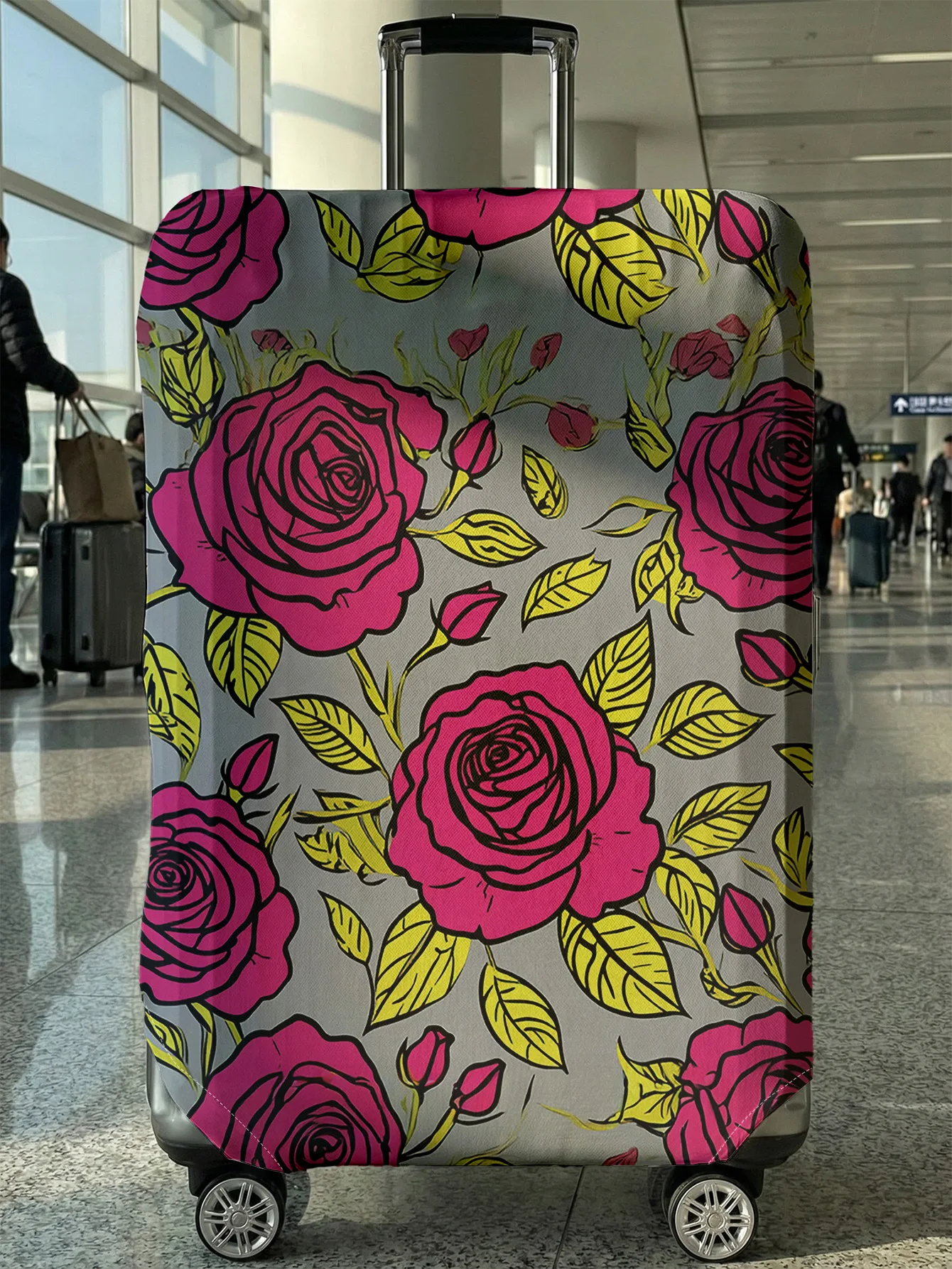 

Защитный чехол для багажа Red Rose, подходит для чемоданов размером 18-32 дюйма, чехлы для ручек чемоданов, аксессуары для путешествий.