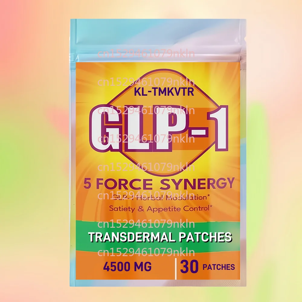 

30 трансдермальных пластырей GLP-1 с аккермансией, L-карнитином и пробиотиками для иммунитета, пищеварения, здоровья кишечника и общего здоровья организма