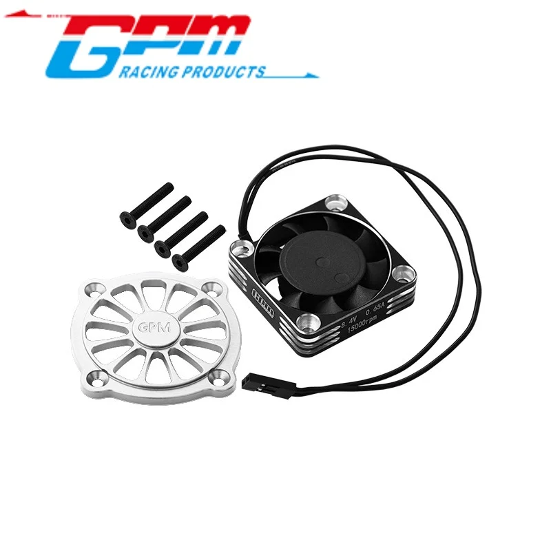 Dissipador de calor para motor de liga gpm mgo018fana 7075 com ventilador de resfriamento de moldura de metal e capa protetora para arrma 1/10 gorgon 4x2 mega 550/
