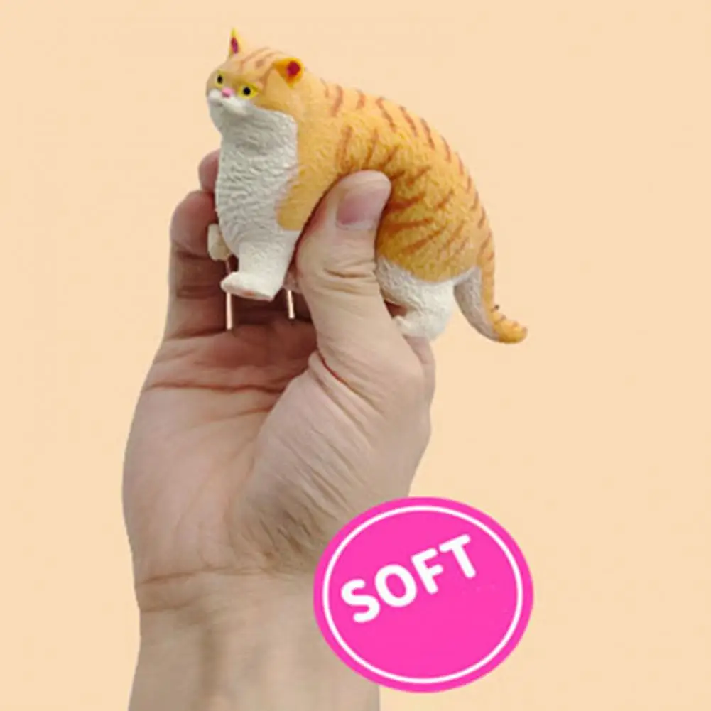 Fidget Toys Stress Relief Toys Funny Fat Cat Squeeze Toy for Kids Adults Soft Tpr Cartoon Kitten Squishes Toy Party Favor