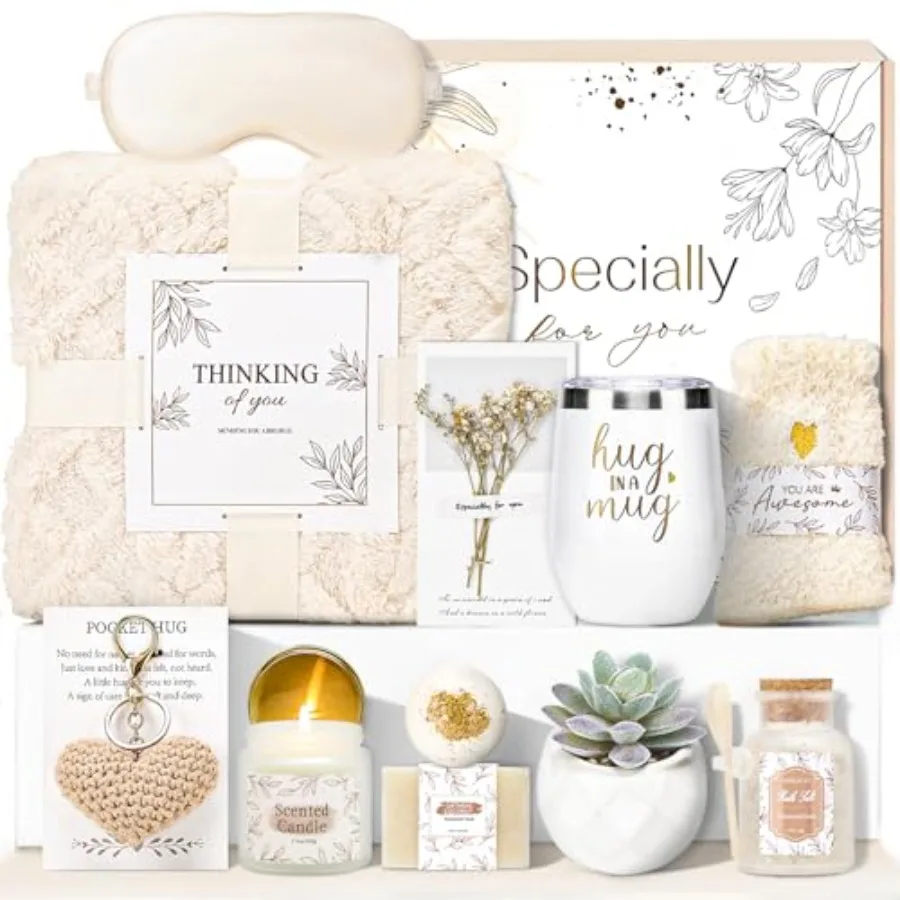 

Get Well Gifts for Women Self Care Gifts Basket - Relaxing Spa Care Package After Surgery Easter Gift Baskets - Feel Better Sym