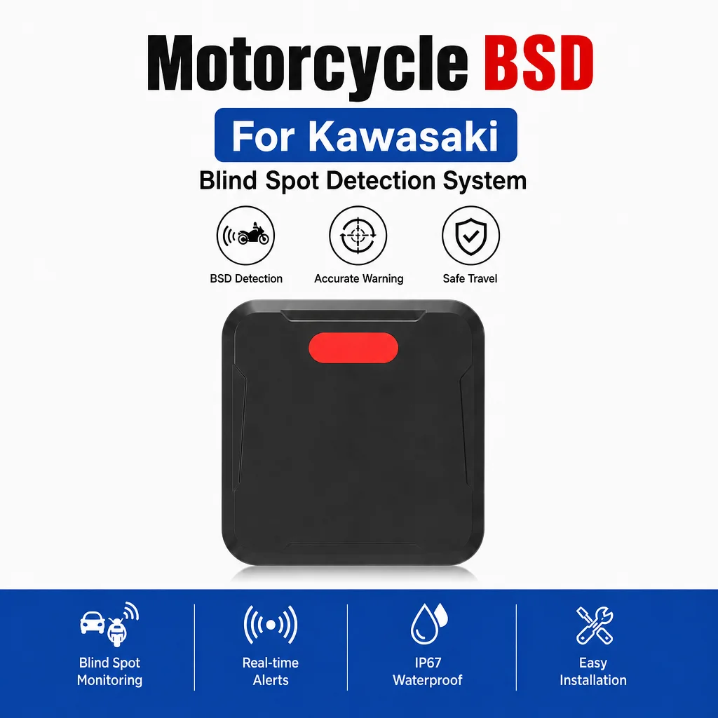 Motorcycle BSD Radar Kit Blind Spot Detection IP67 Waterproof for Kawasaki Ninja 400 Z900 Versys 650 ZX-10R Vulcan S 650 KLR650