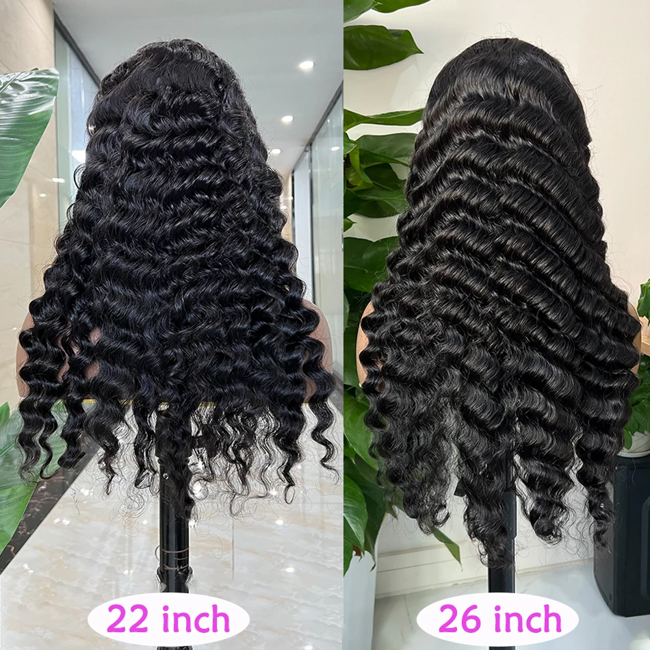 5x5 Hd Lace Closure Wig Deep Wave Human Hair Preplucked Transparent Lace 200% Density Natural Vietnamese Raw Virgin Hair Wigs