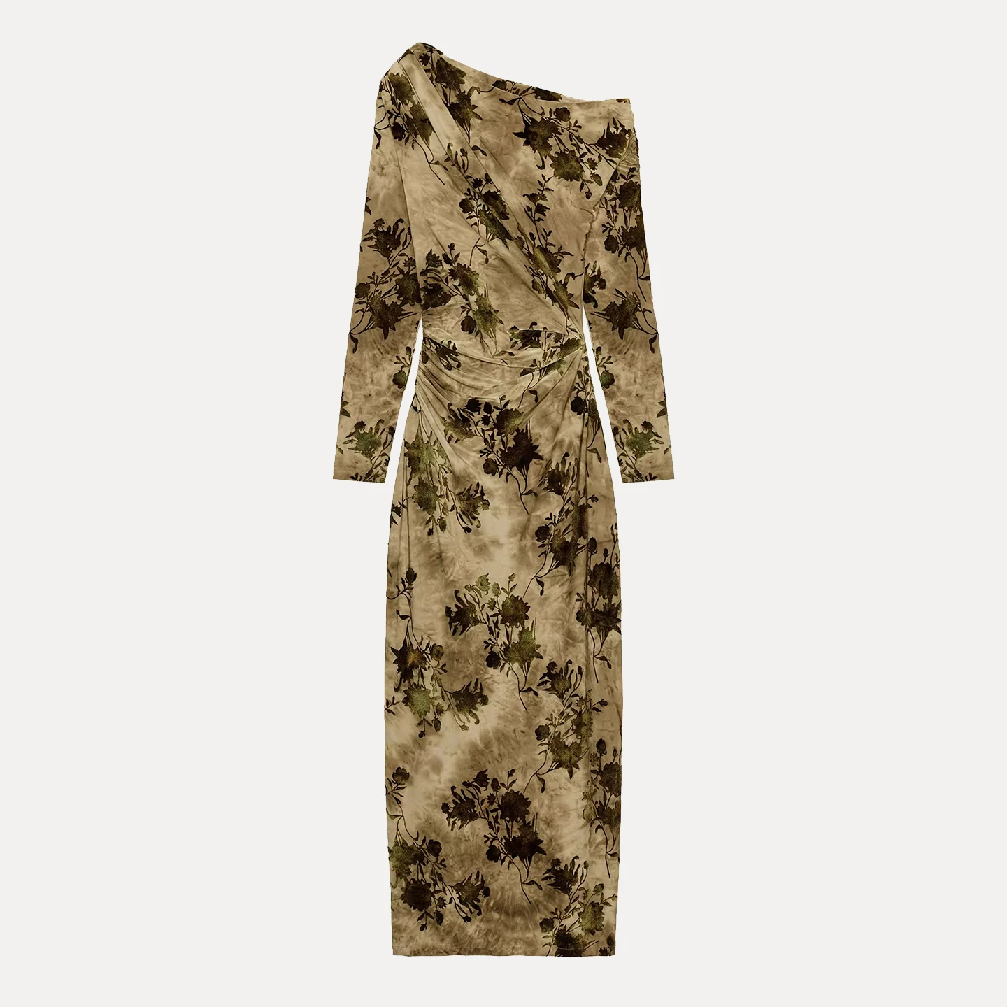 Faionable Samtkleid mit Falten für Damen, Herbst 2025, Stand-Fit, Alltagskleidung, Ele Individuali, vielseitig einsetzbar Dr