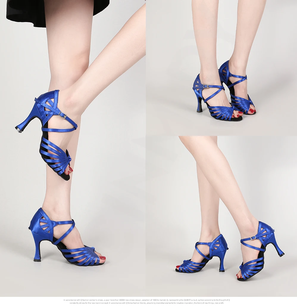 CINMIDY Seiden-Satin Tanzschuhe für Damen, Latein-Tanzschuhe, Tango-Ballsaal-Performance-Schuhe, Weichsohlen-Sandalen, Partyschuhe – Detail 13